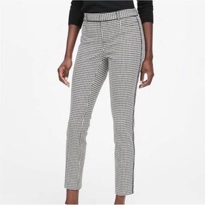 Banana Republic Sloan Pant with Black and White Houndstooth Print